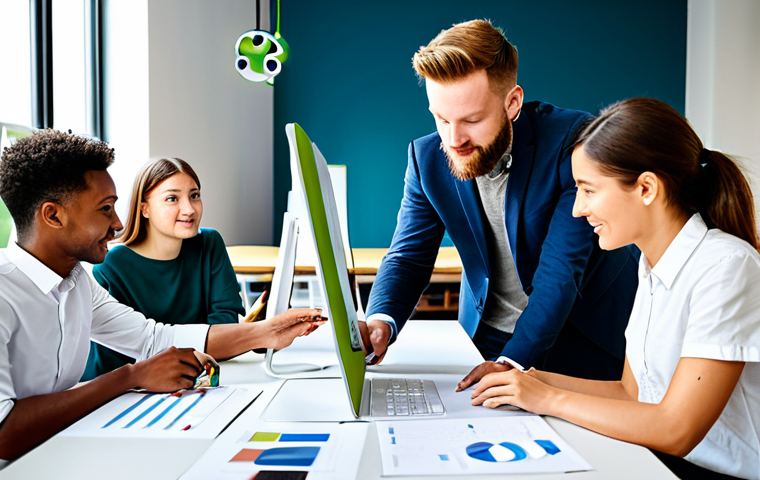 Social Entrepreneurship**

"A group of young, diverse professionals collaborating on a sustainable business project in a bright, modern co-working space. They are reviewing eco-friendly product designs and discussing strategies. Everyone is fully clothed in professional attire, safe for work, appropriate content, showcasing teamwork and innovation. Perfect anatomy, natural proportions, well-formed hands, proper finger count, family-friendly, professional photography, high quality."

**